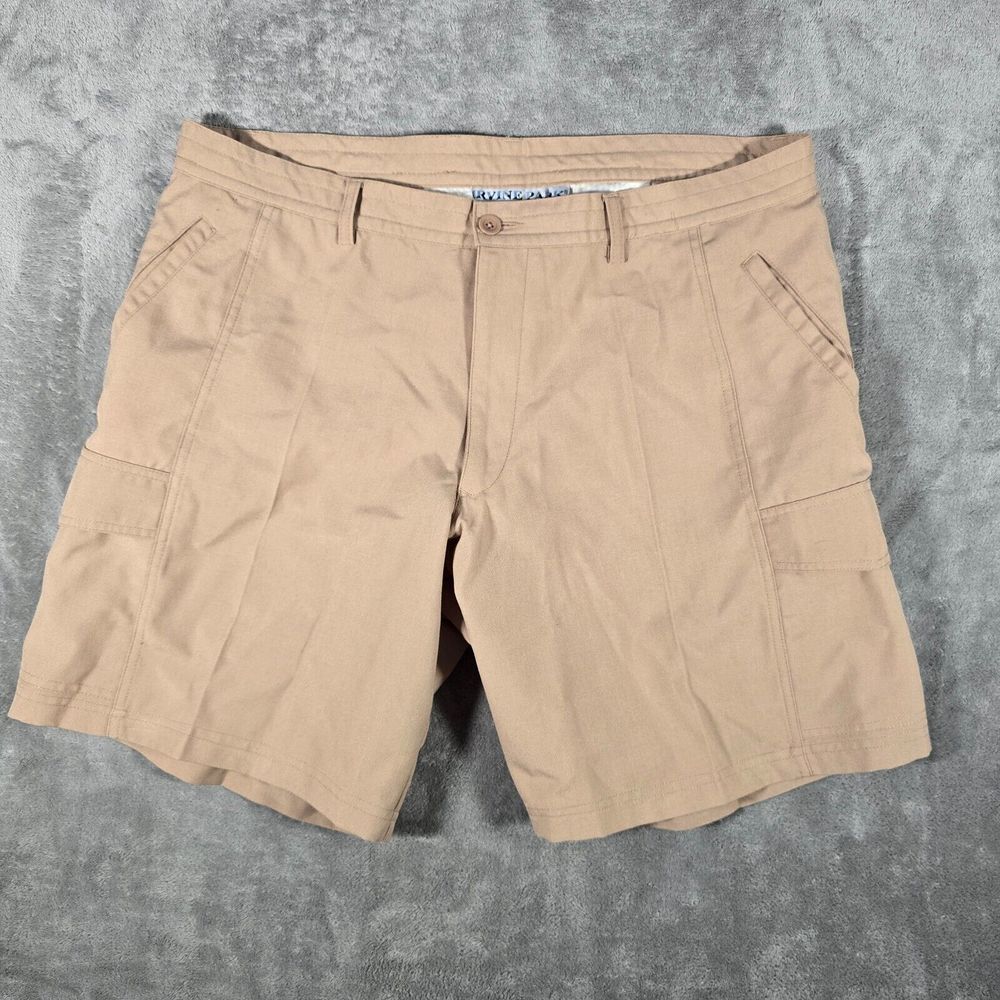 Irvine Park Shorts Mens  38‎ Khaki Polyester Blend Casual Cloth Material Flat